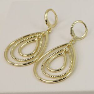 Cercei placati cu aur model CJ681 - dimensiune 4 cm