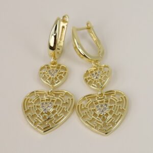 Cercei placati cu aur model CJ676 - dimensiune 4,5 cm