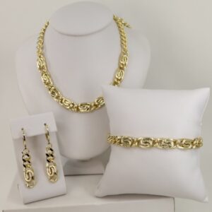 Set cercei+lant+bratara placat cu aur 14K model ST472 - 50/20/4