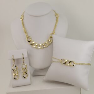 Set cercei+lant+bratara placat cu aur 14K model ST462 -  45/21/4