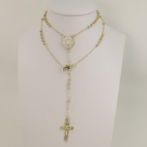 Lant rozariu placat cu aur 14K Model LL472 – 45 cm