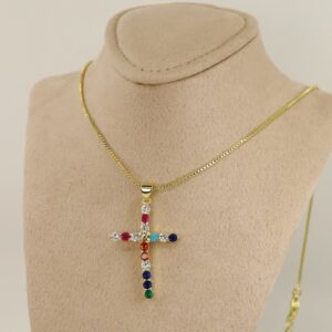 Lant cu pandativ placat cu aur 14K Model LL508 – 48 cm