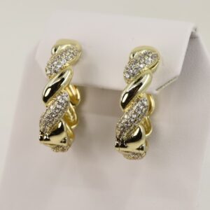 Cercei placati cu aur model CC078 - dimensiune 2,5 cm