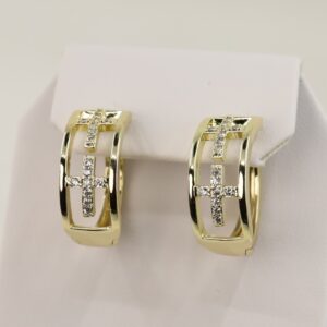 Cercei placati cu aur model CC086 - dimensiune 1,5 cm