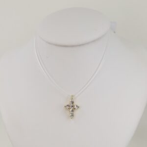 Lant transparent cu pandativ placat cu aur 14K Model EEL057 – 50 cm