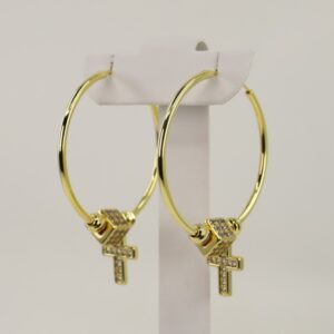 Cercei placati cu aur 14K model EEC101 - 4 cm